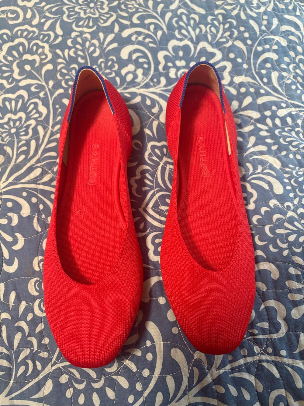 Rothy's Red Knit Slip-On Ballet Flats